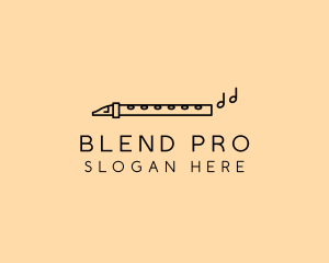 Minimalist Flute Instrument logo design