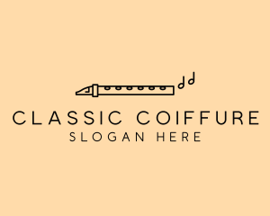 Minimalist Flute Instrument logo design