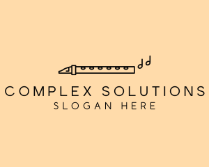 Minimalist Flute Instrument logo design