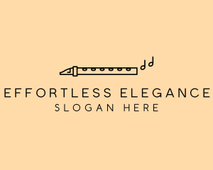 Minimalist Flute Instrument logo design