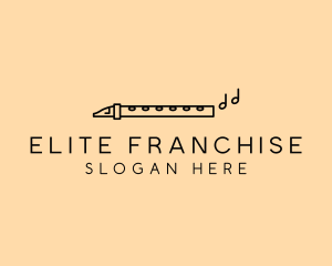 Minimalist Flute Instrument logo design