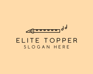 Minimalist Flute Instrument logo design