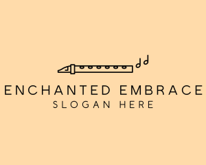 Minimalist Flute Instrument logo design