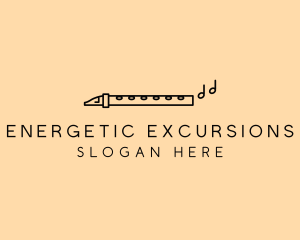 Minimalist Flute Instrument logo design