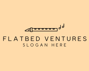 Minimalist Flute Instrument logo design