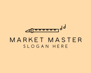 Minimalist Flute Instrument logo design