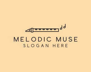 Minimalist Flute Instrument logo design