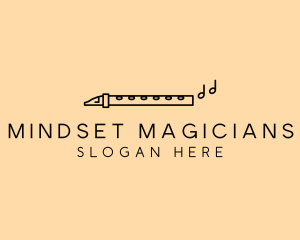 Minimalist Flute Instrument logo design