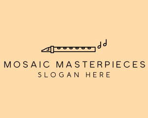 Minimalist Flute Instrument logo design