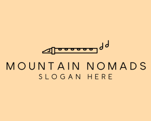 Minimalist Flute Instrument logo design