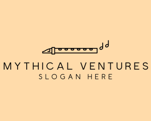 Minimalist Flute Instrument logo design