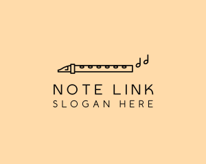 Minimalist Flute Instrument logo design