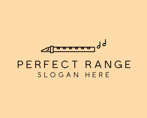 Minimalist Flute Instrument logo design