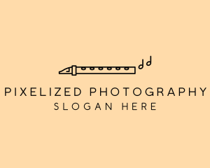 Minimalist Flute Instrument logo design