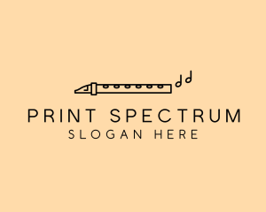 Minimalist Flute Instrument logo design