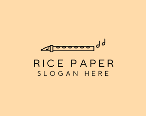 Minimalist Flute Instrument logo design