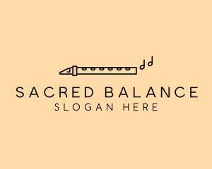 Minimalist Flute Instrument logo design