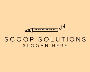 Minimalist Flute Instrument logo design