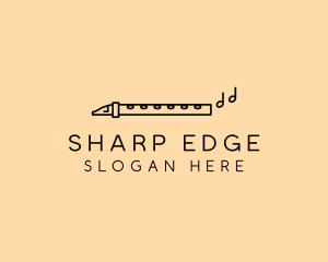 Minimalist Flute Instrument logo design