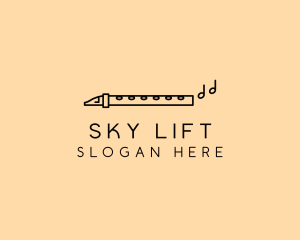 Minimalist Flute Instrument logo design