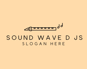 Minimalist Flute Instrument logo design