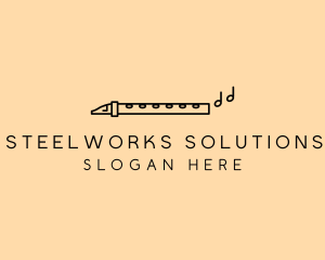 Minimalist Flute Instrument logo design