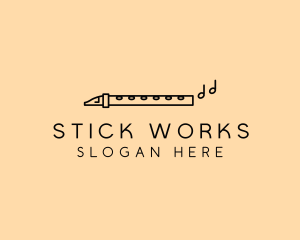 Minimalist Flute Instrument logo design