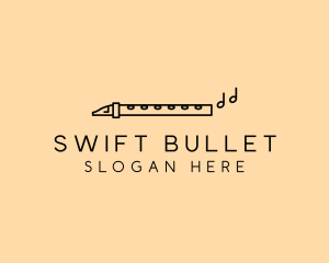 Minimalist Flute Instrument logo design