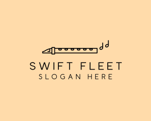 Minimalist Flute Instrument logo design