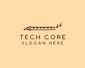 Minimalist Flute Instrument logo design