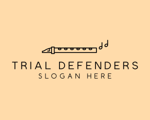 Minimalist Flute Instrument logo design