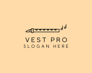 Minimalist Flute Instrument logo design