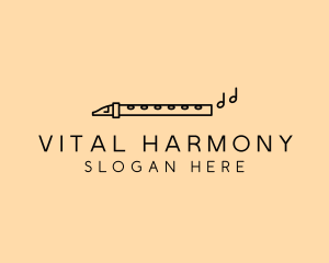 Minimalist Flute Instrument logo design