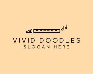 Minimalist Flute Instrument logo design