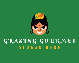 Indian Biryani Woman logo design