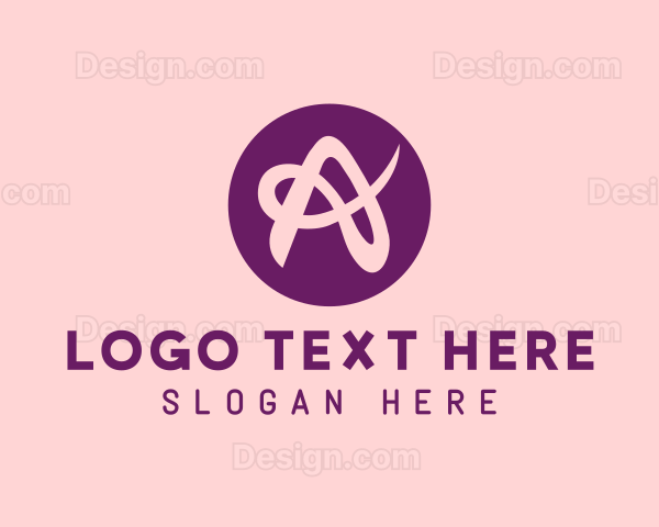 Purple Feminine Letter A Logo