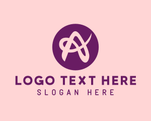 Purple Feminine Letter A logo