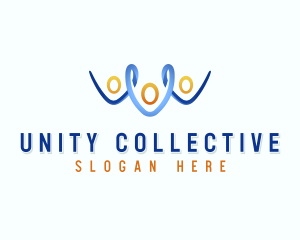 People Unity Teamwork logo design