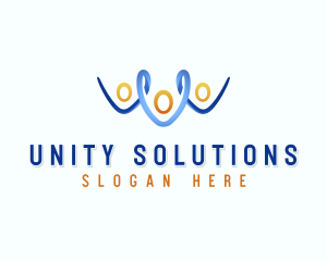 People Unity Teamwork logo design
