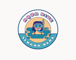 Cartoon Female Swimmer logo design