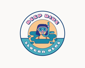 Cartoon Female Swimmer logo design