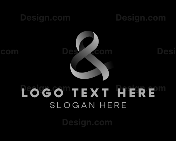 Stylish Monochrome Ampersand Lettering Logo