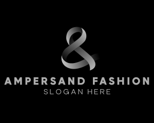 Stylish Monochrome Ampersand Lettering logo design