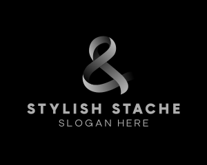 Stylish Monochrome Ampersand Lettering logo design