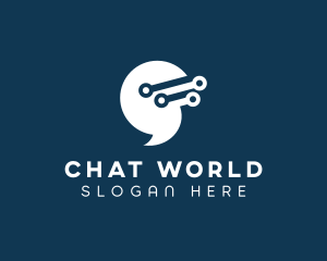 Digital Chat Circuit  logo design