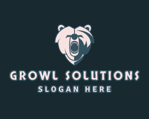 Grizzly Bear Growl logo design