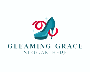 Sparkling Stiletto Shoes logo design