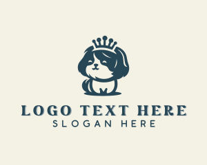 Mascot - Shih Tzu Dog Tiara logo design