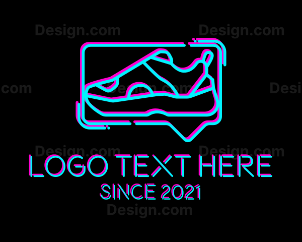 Neon Sneaker Shoe Logo