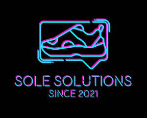 Neon Sneaker Shoe logo design